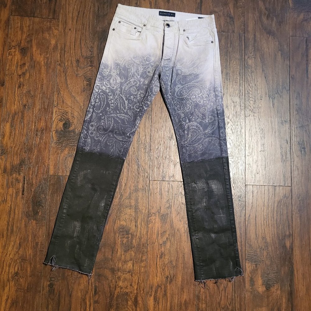 Etro Gradient Paisley Print Denim
